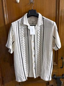 ETA WESTSIDE OFF WHITE CROCHET RELAXED FIT SHIRT