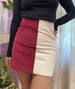 Forever21 Mini Skirt Marron And White In Colour
