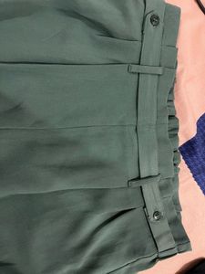 Olive Green Belted Trousers