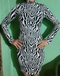 Zebra 🦓 Print Shein Bodycon Dress Party Wear