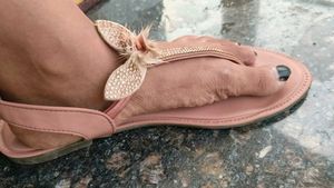 Cute Peach Flat Chappal For Women