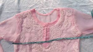Pink ChikanKari kurti