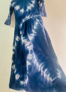 Blue Tie-Dye Midi Dress