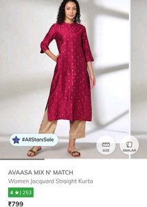 Magenta/Burgundy Silk Kurta With Golden Zari Print