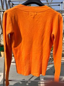 Stylish Orange Knit Sweater