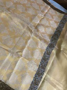 Elegant Yellow Banarasi ponadai shawl