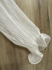 White Pleated Sleeve Top
