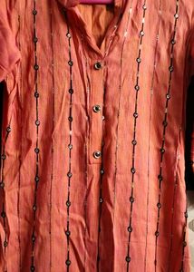 Peach Embellished Kurti