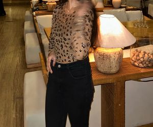 Trending Leopard Print Sheer sparkle Top