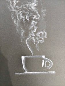 Coffee Cup Art: Framed Piece