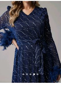 SAVANA Blue Embellished Dress