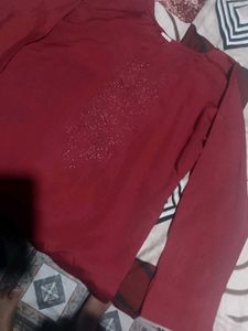 Burgundy Embellished Dress