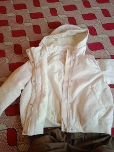 Stylish White Hooded Jacket