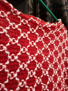 Red And White Cape Top