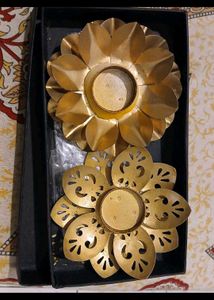 Golden Flower Candle Holder
