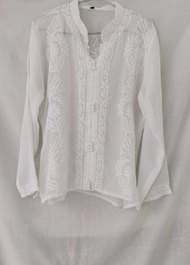 Elegant White Embroidered Top