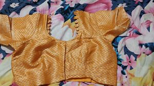 Mustard Yellow Saree With Stylish Blouse