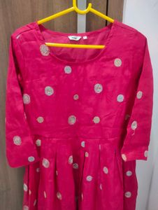 Pink Polka Dot Dress Kurta
