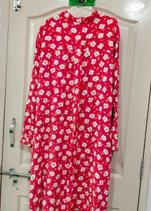 Red Floral Print Dress