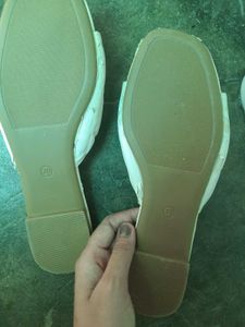 White Zudio Flip Flops, Size 39