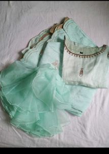 Lehenga Blouse With Frill Dupatta