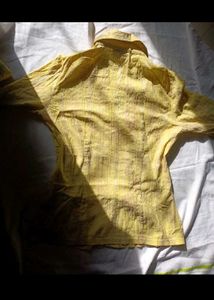 Yellow Cotton Fancy Shirt