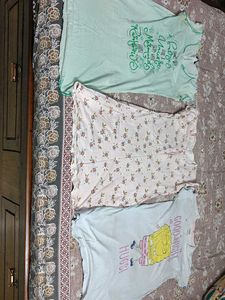 Assorted T-Shirt Nighty Bundle- Pack of 3
