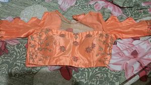 Elegant Peach Embroidered Lehenga Set