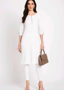Formal Wear Elegant Newly White Kurti With Lenging