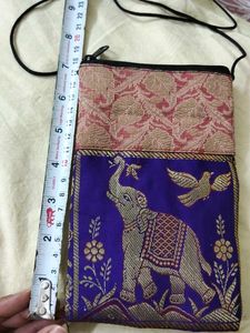 Ethnic Elephant Print Crossbody Bag