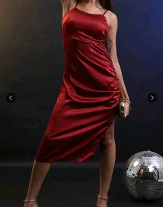 Red Satin Slip Dress