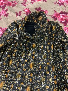 Floral Print Turtleneck Top