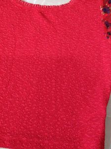 Stretch Blouse With Net Sleeves
