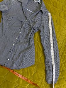 Stretchy Striped Button-Down Shirt Bust 34-36