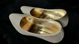 Sparkling Golden Ballerina Flats