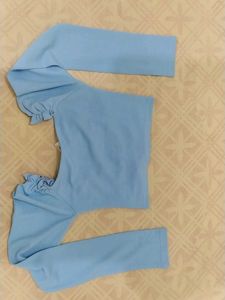 Sweetheart Neck Long Sleeves Gathered Top