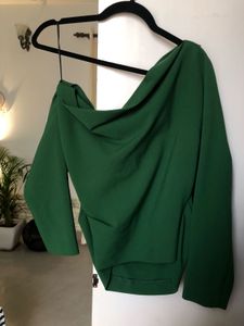 Zara Green Off-Shoulder Top