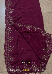 Maroon Embroidered Kurta Set