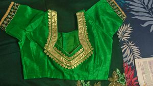 Emerald Green Embroidered Fabric