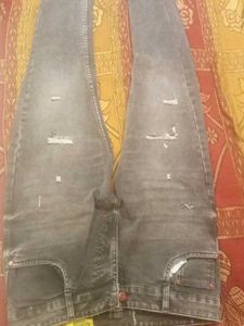 Distressed Gray Jeans