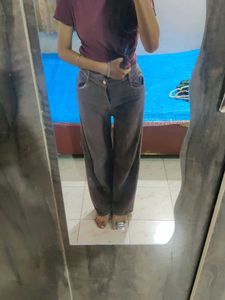 Brown Wide Leg Jeans