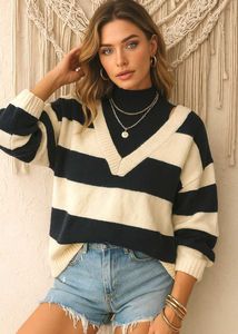 B2G2 🎁 Oversized Striped Knit Sweater C