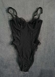 Black Frill Bodysuit