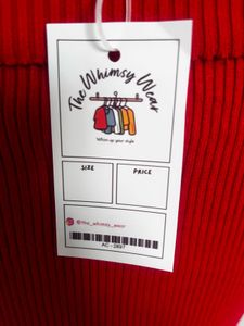 Red Off-Shoulder Long Sleeve sweater top