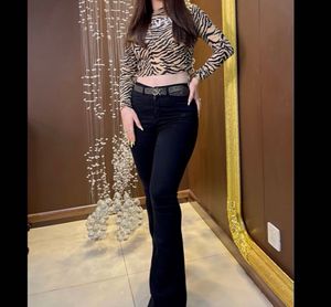 Flared High Waist Black Jeans