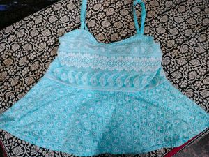 Cute Blue Embroidered Top🩵🤍