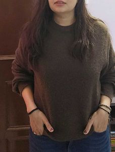 H&M woman Olive Green Knit Sweater #looser