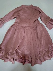 Girls Brown Color Kurti Set