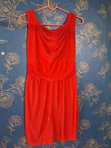 Red Draped Cocktail Dress