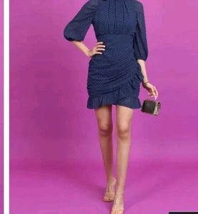 Stylish Navy Blue Mini Dress